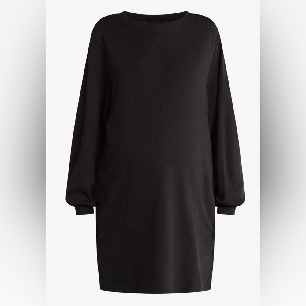 Time and Tru Maternity Sweatshirt Dress Black French Terry Long Sleeve XL NWT - Picture 5 of 6